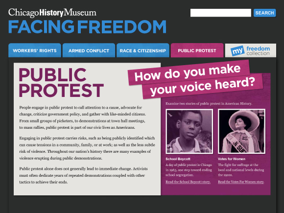 CHM Facing Freedom Public Protest Page