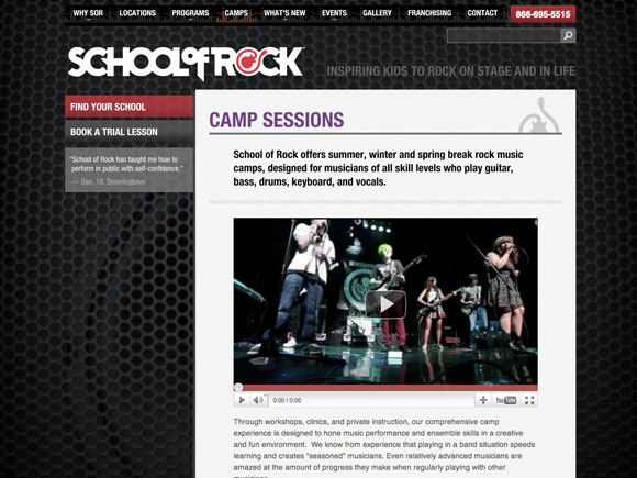 School of Rock Camp Sessions