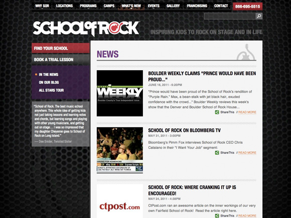 School of Rock News