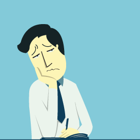 illustration of business person looking bored