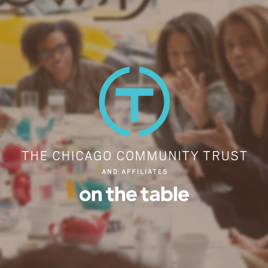 Chicago Community Trust On the Table Logo with women sitting at a table together