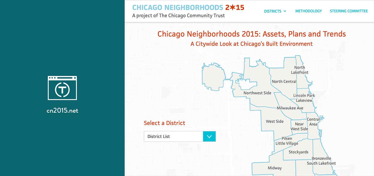 Chicago Community Trust Chicago Neighborhoods 2015 website icon and screenshot