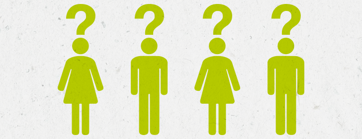 User research graphic showing two man and two woman figures with questions marks over their heads.