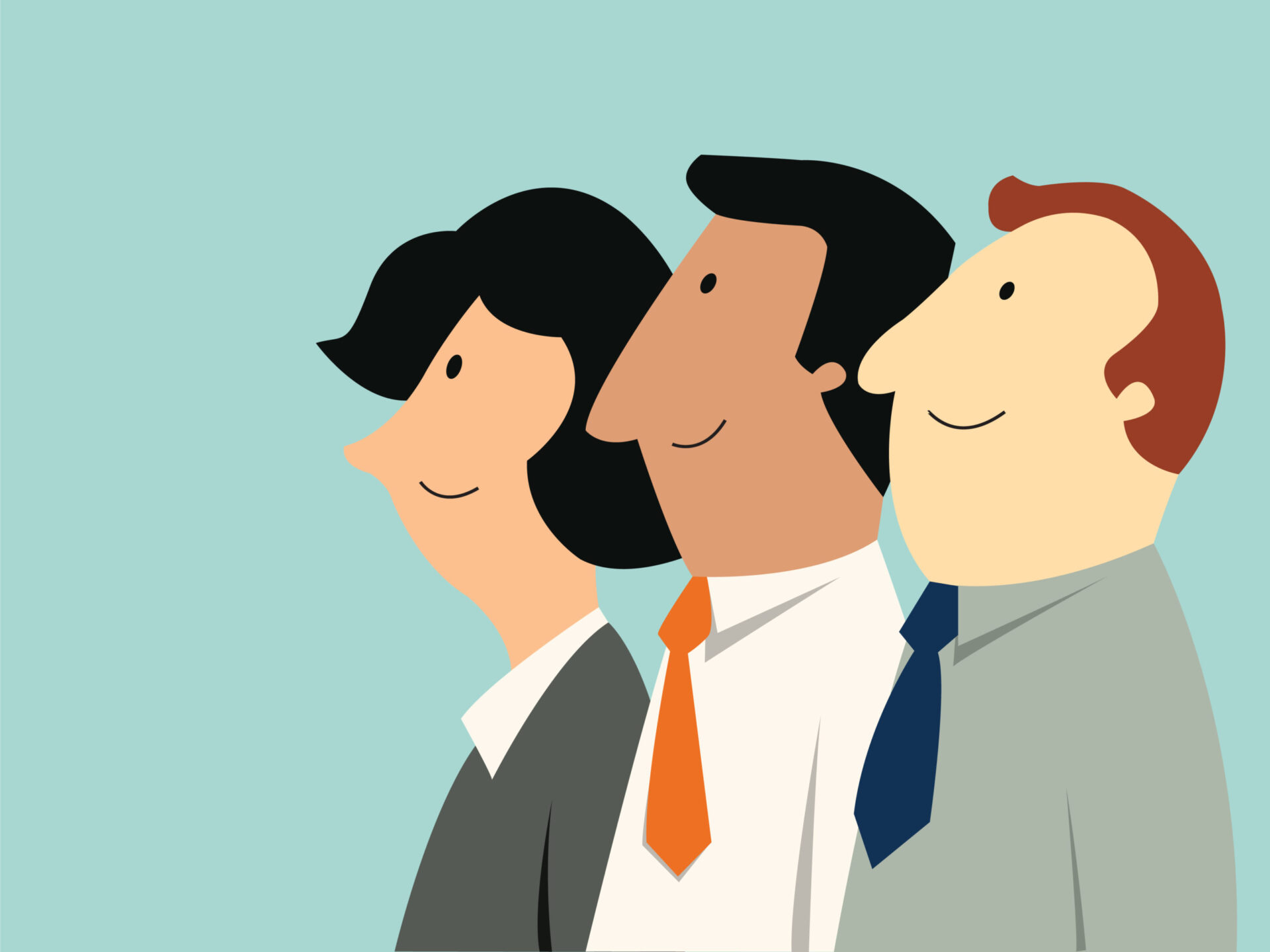 graphic illustration of business people staring at something