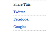 Screenshot of A List Apart social share links