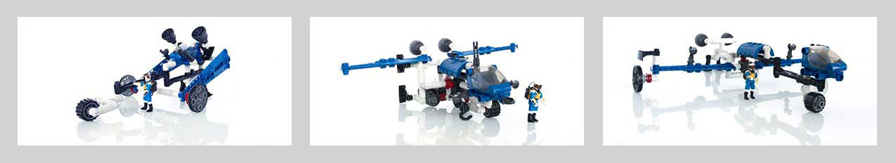 Three toy configurations from the same parts