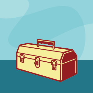content toolkit, toolbox illustration