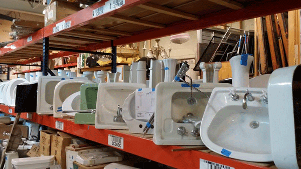 image of sinks at the evanston rebuilding warehouse