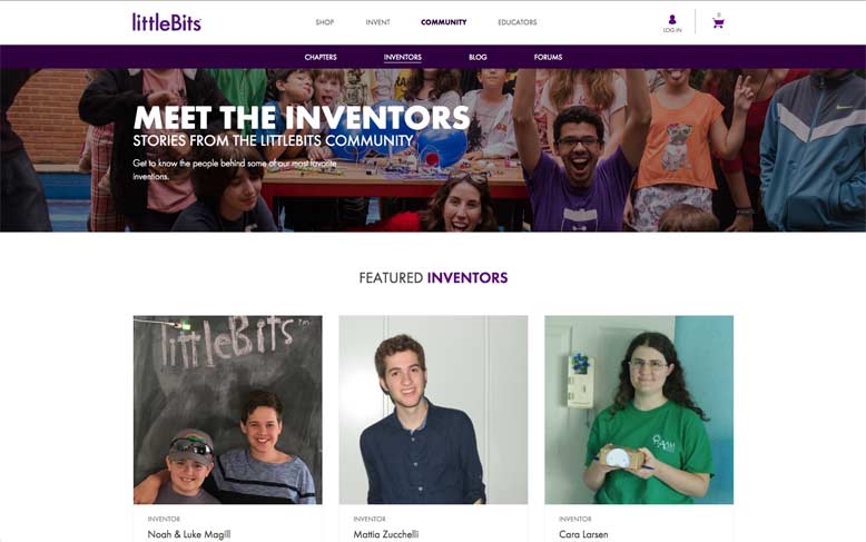 Screenshot of Littlebits website