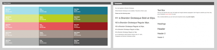 Mightybytes color palette and typography guide