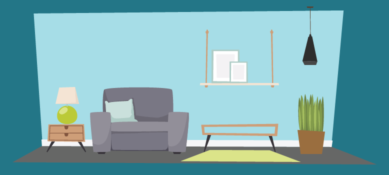 Illustration of a fully redesigned room