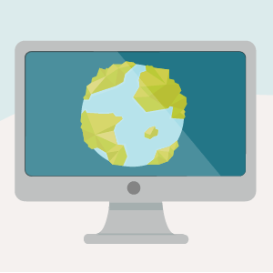 Image of a globe on a computer screen
