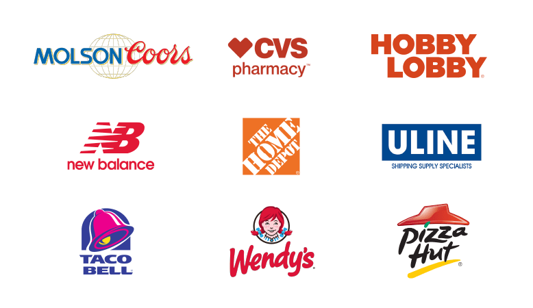 Logos of companies that have donated to Trump campaign