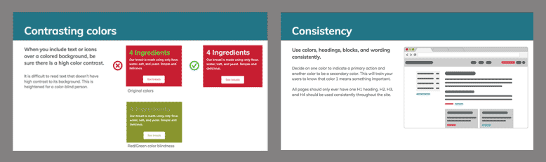 Content guidelines used during training sessions for clients migrating to Gutenberg