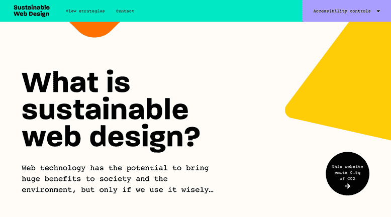 Sustainable Web Design homepage