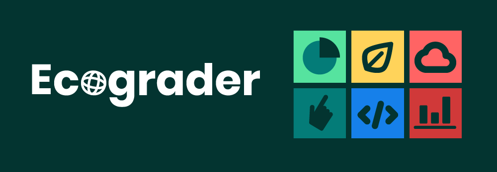 Ecograder logo and colored boxes with icons