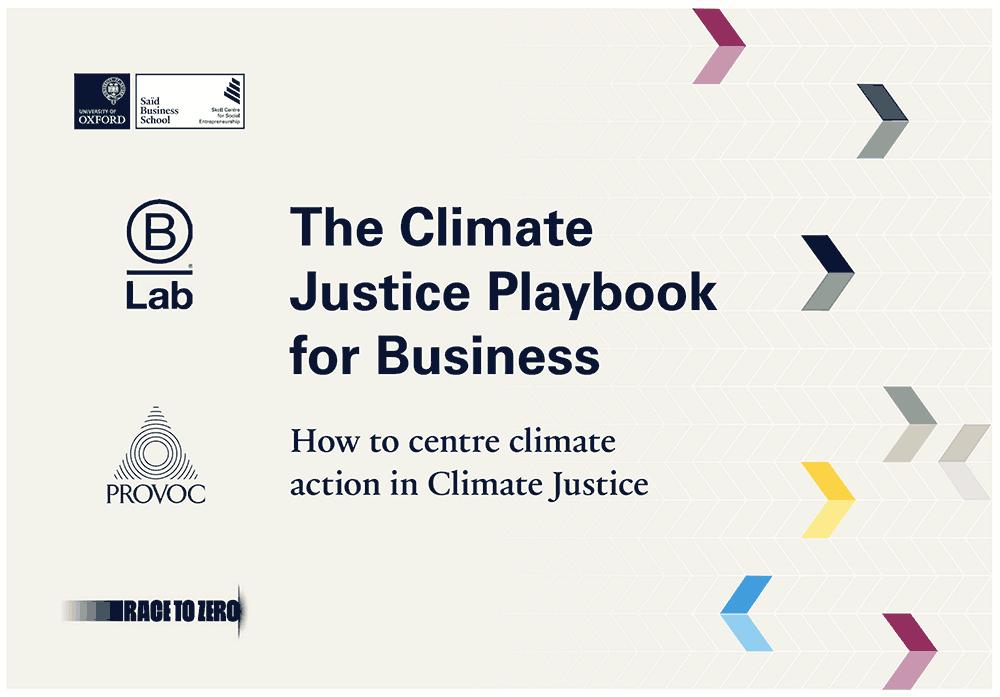 Cover of the Climate Justice Playbook for Business from B Lab
