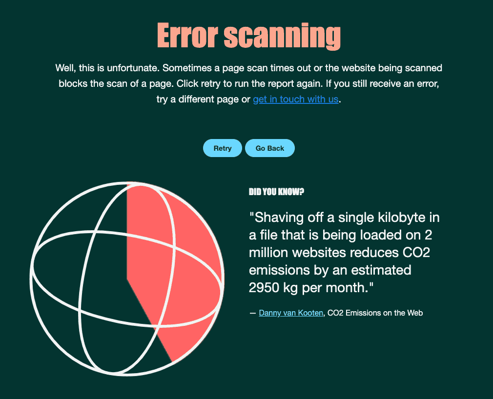 Image of an Ecograder error message