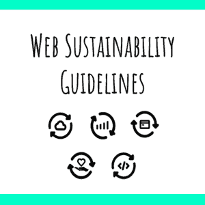 Web Sustainability Guidelines graphic with five icons