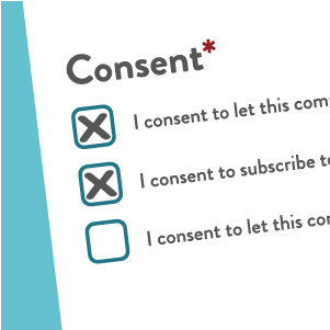 Graphic showing informed consent fields on a web form.