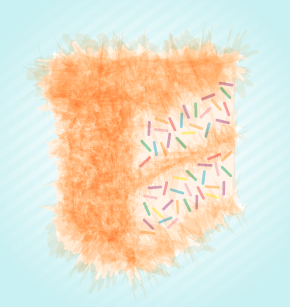 graphic illustration of a large piece of cake