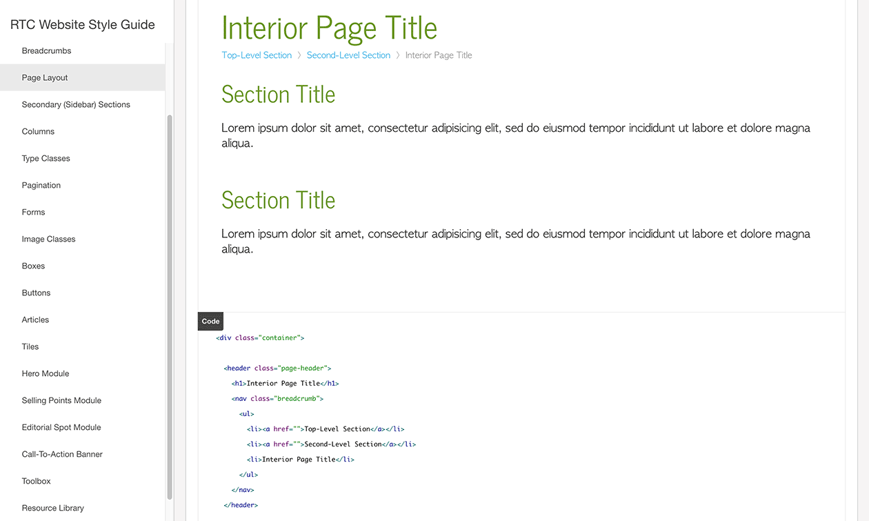 Rails-to-Trails style guide