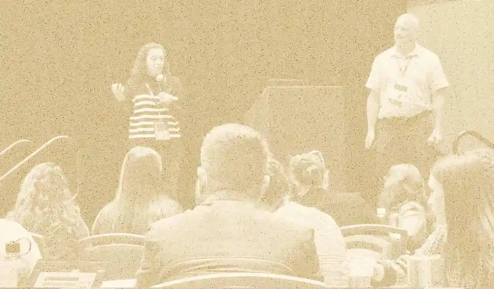 Tim Frick and Carolina Miranda presenting an innovation workshop at the 2026 B Corp Champions Retreat in Milwaukee, Wisconsin.
